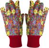 12 Pack Cotton Jersey Gloves Floral print Ladies Size. Reusable Washable Gloves with Knit Wrist. Weight Gloves. Heavy Duty Glove Liners. Protective In
